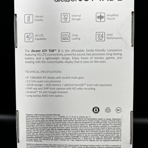 New Sealed Alcatel Joy Tab 2 tablet Dual Cam Quad core 32 GB Metro by T-Mobile - Picture 4 of 6